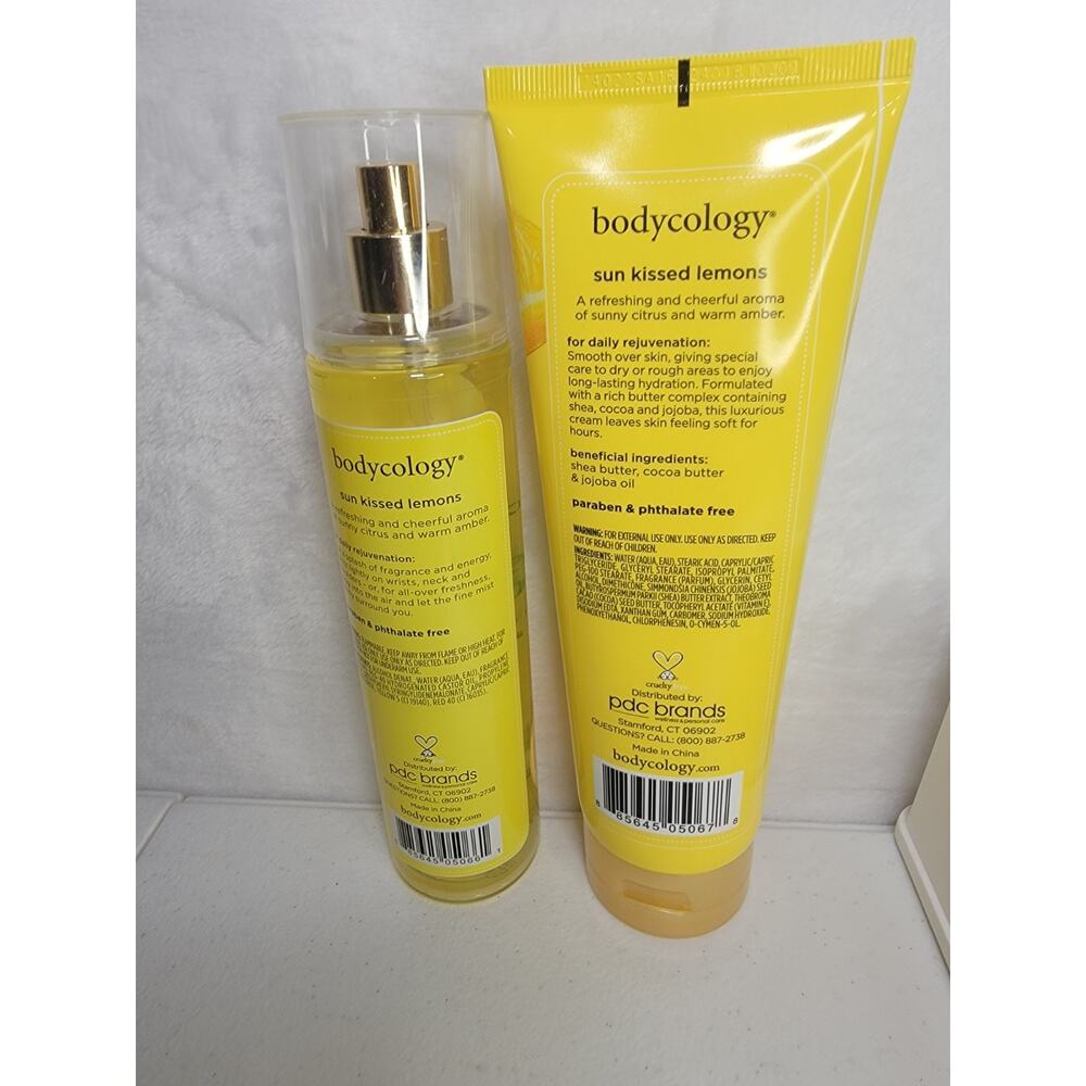 Bodycology Sun Kissed Lemons Body Cream & Fragrance Mist 8oz Set Discontinued - Picture 2 of 8